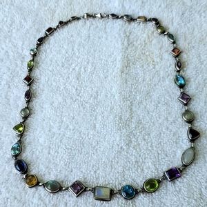 Very unique Silver and Precious Stones Necklace.